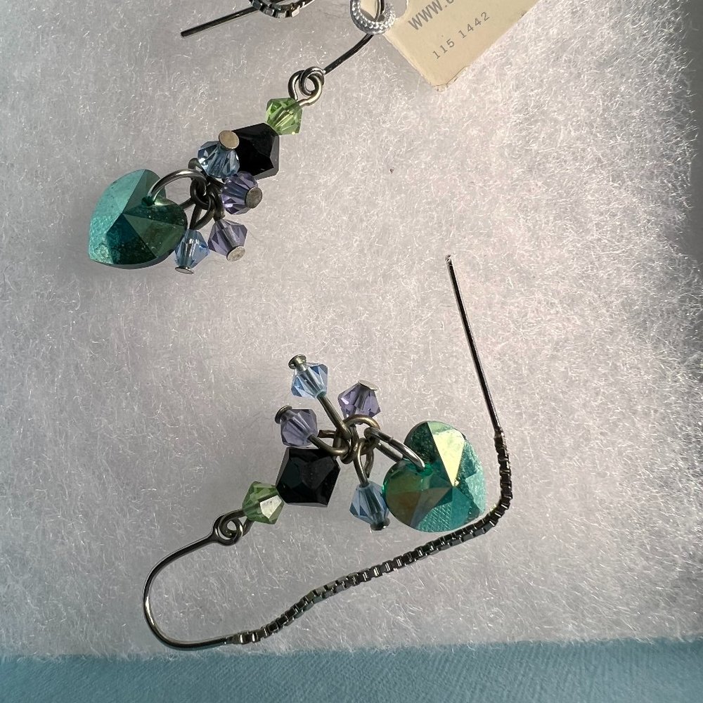 NWT/Box Touchstone Crystal by Swarovski Heart Earrings
